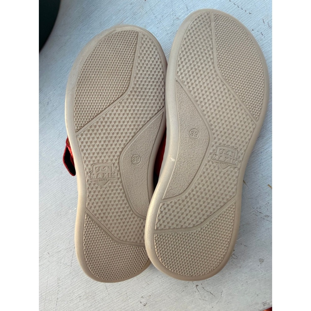 Maxim‎ Sienna Red Leather Adjustable Strap Flat Sandals EU 39 US Womens 8.5 - Picture 5 of 6